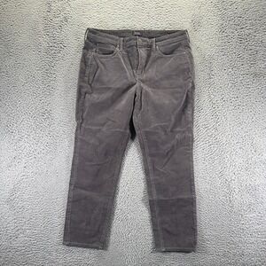 NYDJ Pant Womens 12P Gray Cotton Corduroy Chino Straight Preppy Business Career